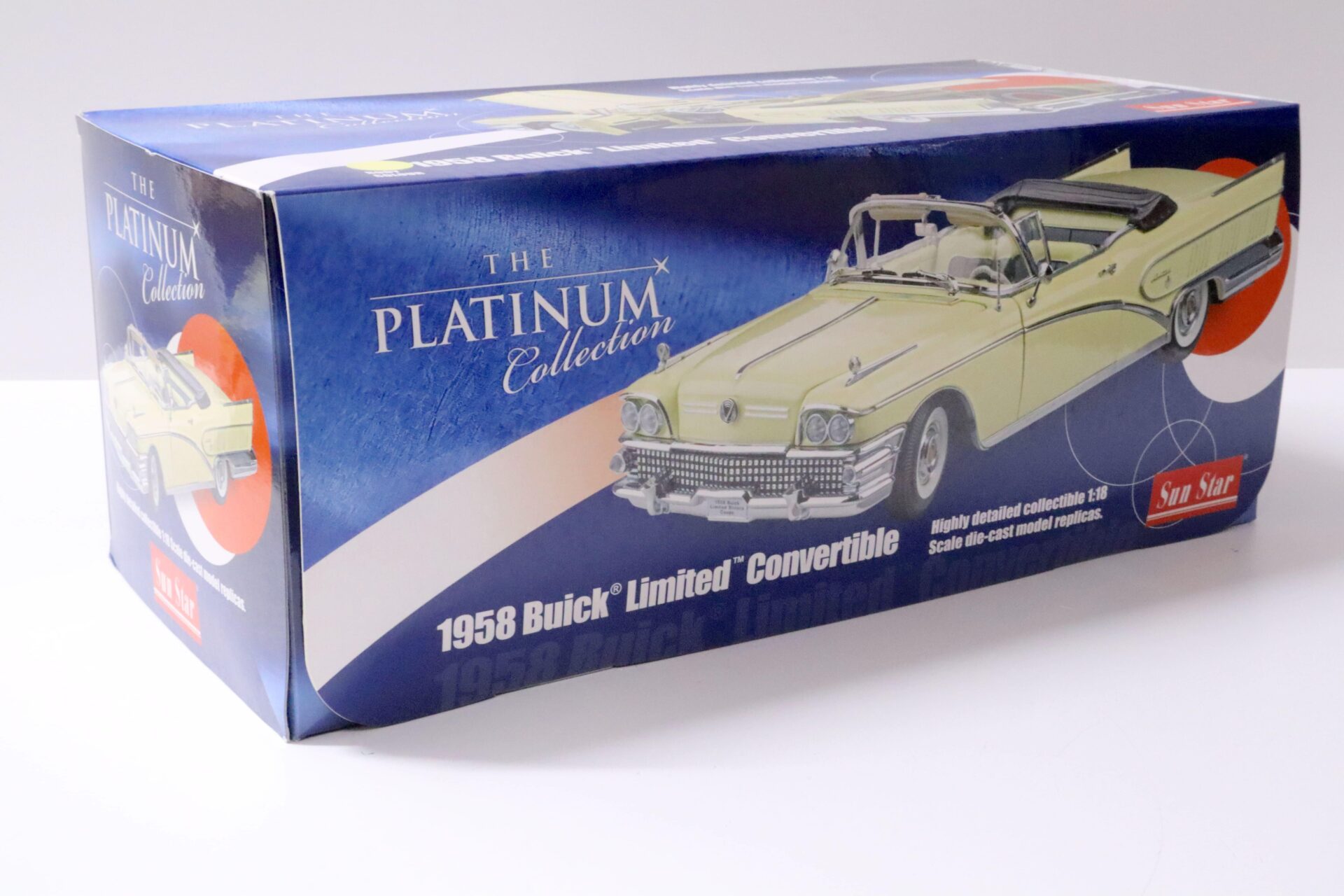 1:18 Sun Star 1958 Buick Limited Convertible Casino Cream yellow