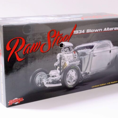 1:18 GMP Hot Rod 1934 Blown Altered Coupe - Raw Steel Limited Edition