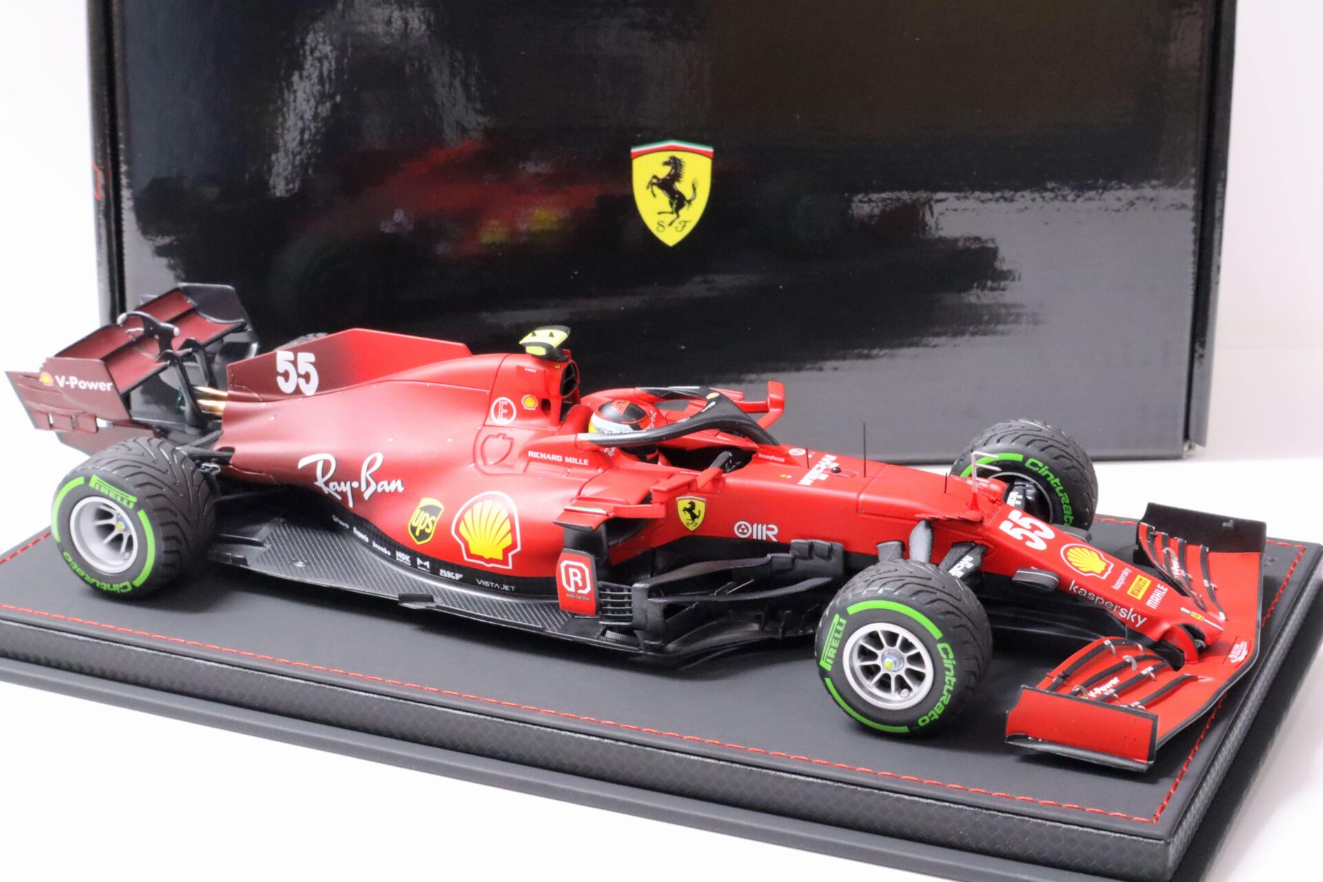 1:18 BBR F1 Ferrari SF21 C.Sainz #55 Emilia Romagna Italy GP 2021 Intermediate Tyres