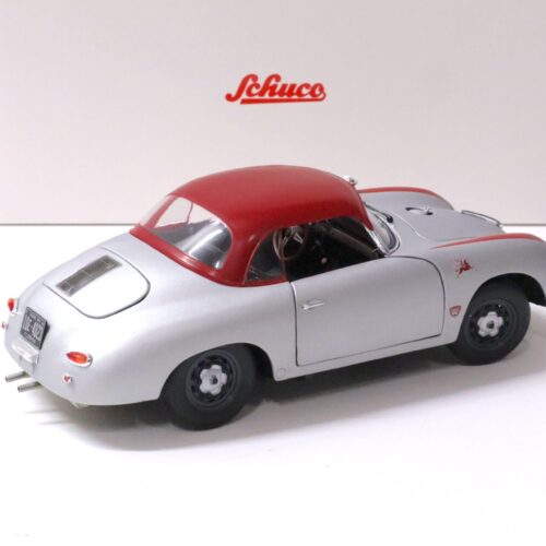 1:18 Schuco Porsche 356 Speedster Outlaw with Hardtop matt silver/ red