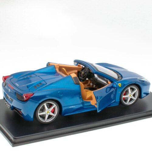 1:24 Hachette Bburago Ferrari Collection Ferrari 458 Spider blue 2011 with display - Image 3