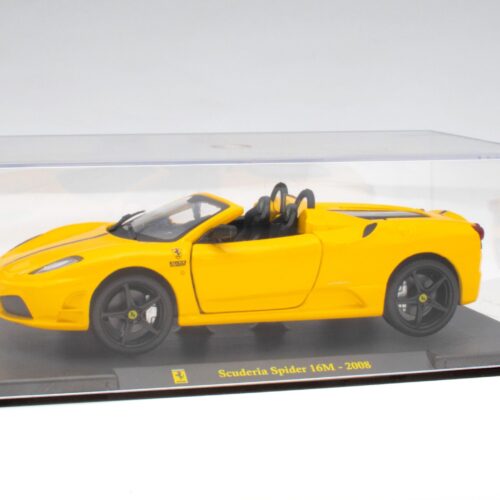 1:24 Hachette Bburago Ferrari Collection Ferrari Scuderia Spider 16M yellow 2008 with display