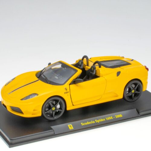 1:24 Hachette Bburago Ferrari Collection Ferrari Scuderia Spider 16M yellow 2008 with display