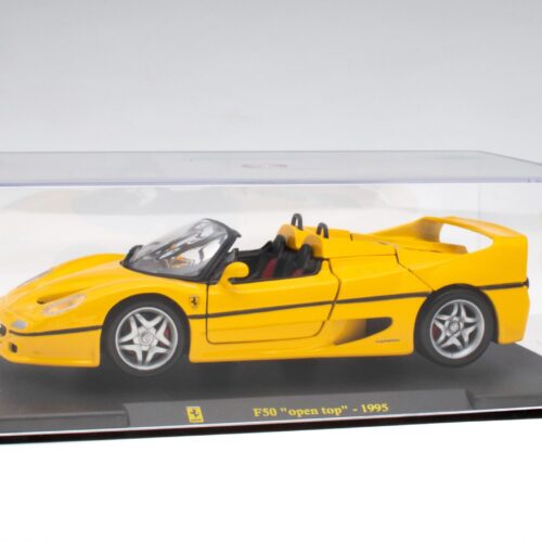 1:24 Hachette Bburago Ferrari Collection Ferrari F50 open top yellow 1995 with display - Image 8