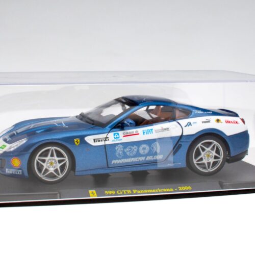1:24 Hachette Bburago Ferrari Collection Ferrari 599 GTB Panamericana blue 2006 with display - Image 5