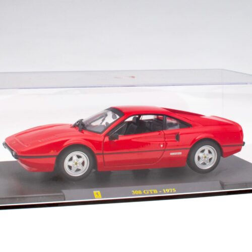 1:24 Hachette Bburago Ferrari Collection Ferrari 308 GTB Coupe red 1975 with display
