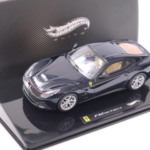 1:43 Hot Wheels Elite Ferrari F12 Berlinetta 2012 blue Pozzi/ dark blue