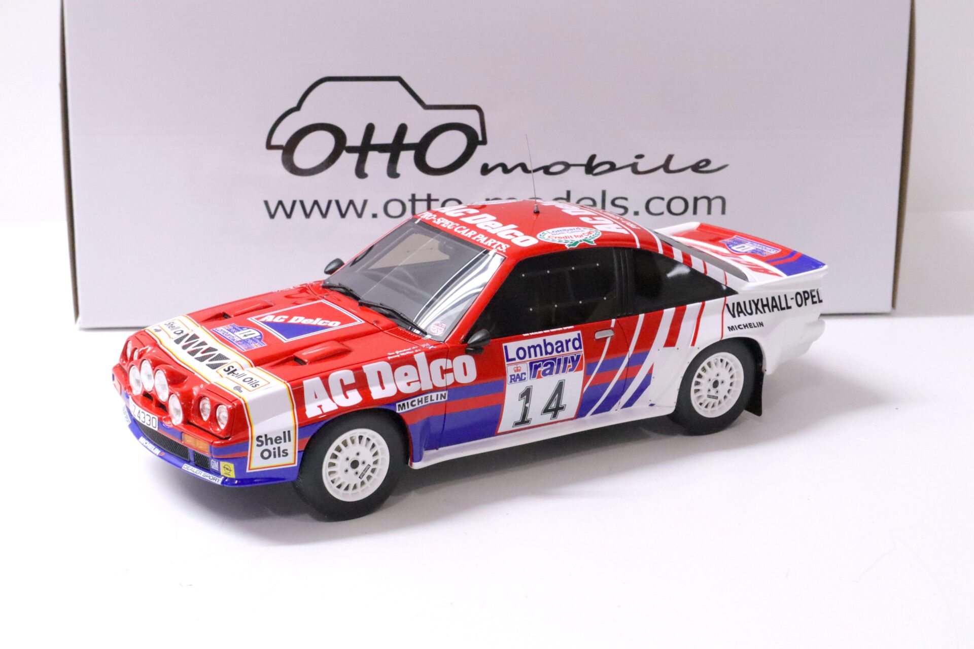 1:18 OTTO mobile OT932 Opel Manta R RAC Rally 1985 Lombard #14 AC Delco