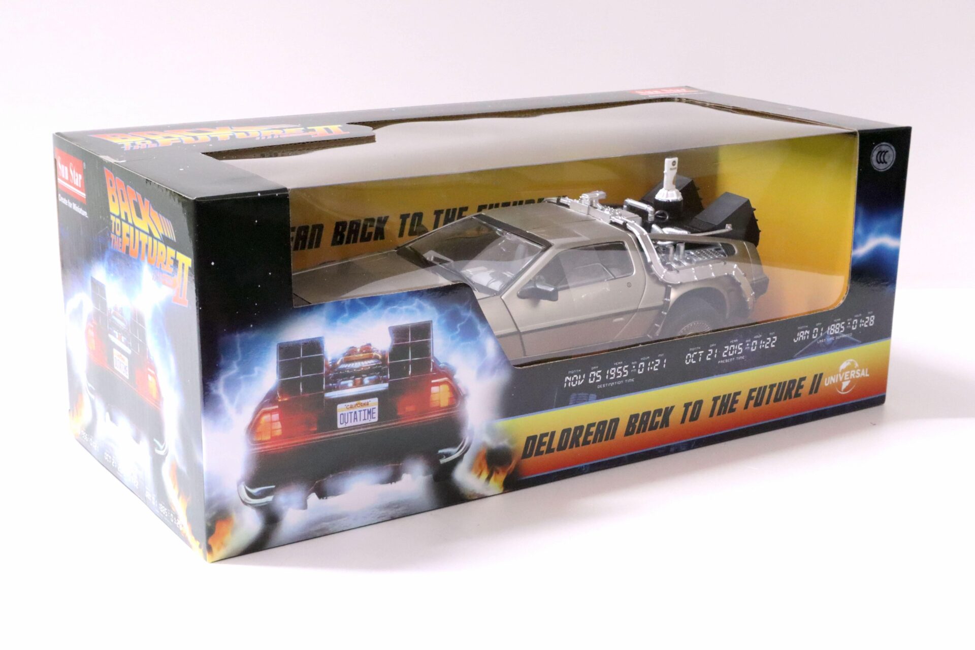 1:18 Sun Star 1983 Delorean DMC-12 Time Machine Back to the Future 2