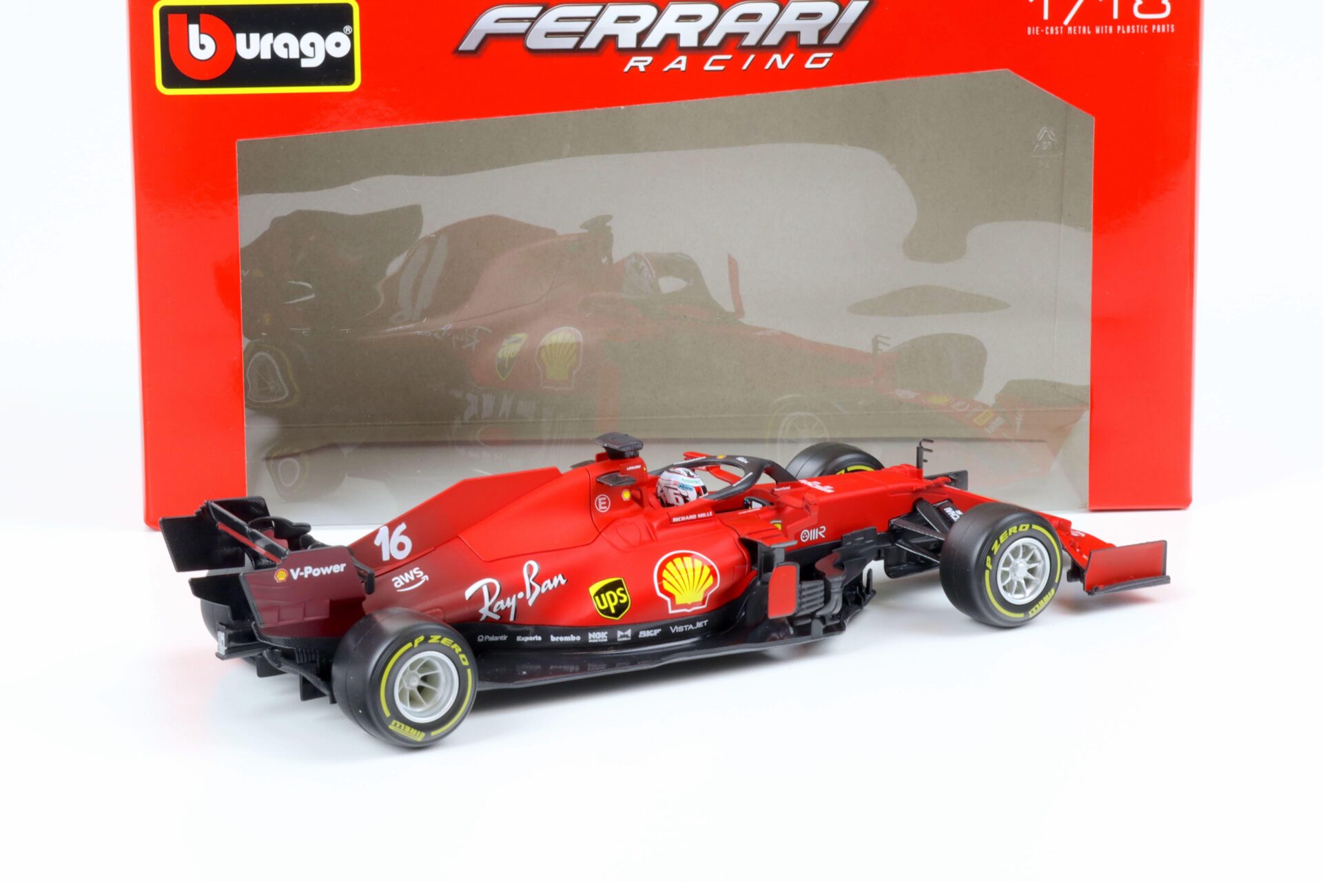 1:18 Bburago Racing F1 Ferrari SF21 C.Leclerc 2021 red #16