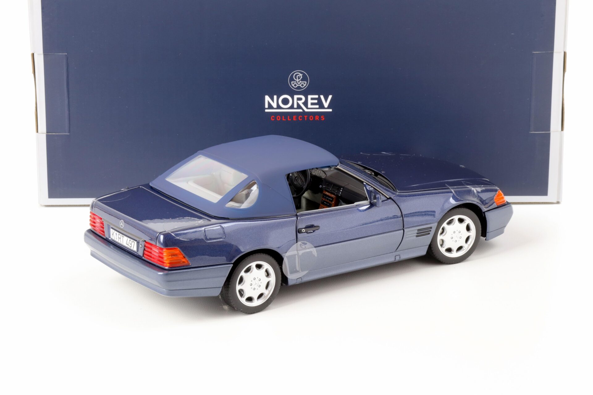 1:18 Norev Mercedes 500SL Cabriolet R129 blue metallic 1989