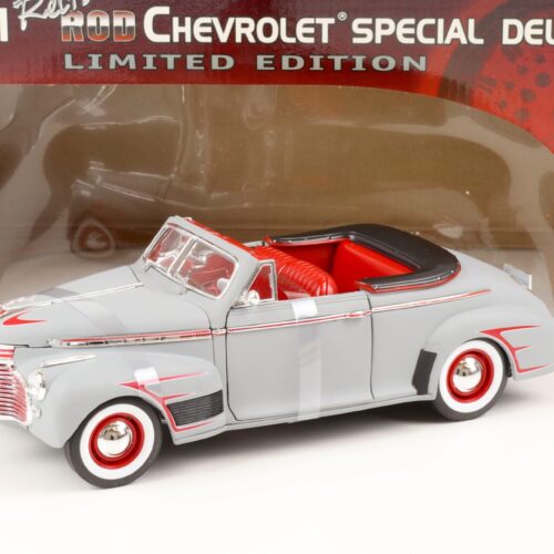 1:18 Welly 1941 Retro Rod Chevrolet Special Deluxe Convertible grey/ red