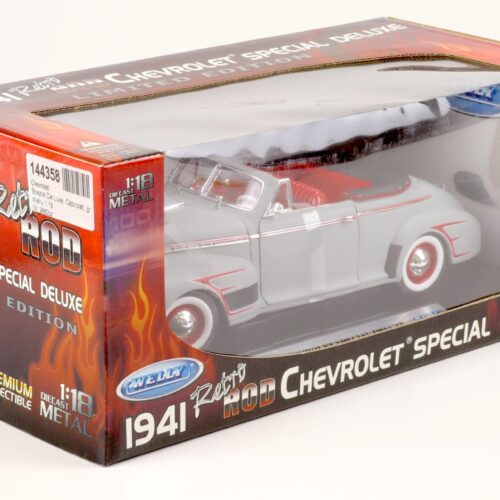 1:18 Welly 1941 Retro Rod Chevrolet Special Deluxe Convertible grey/ red