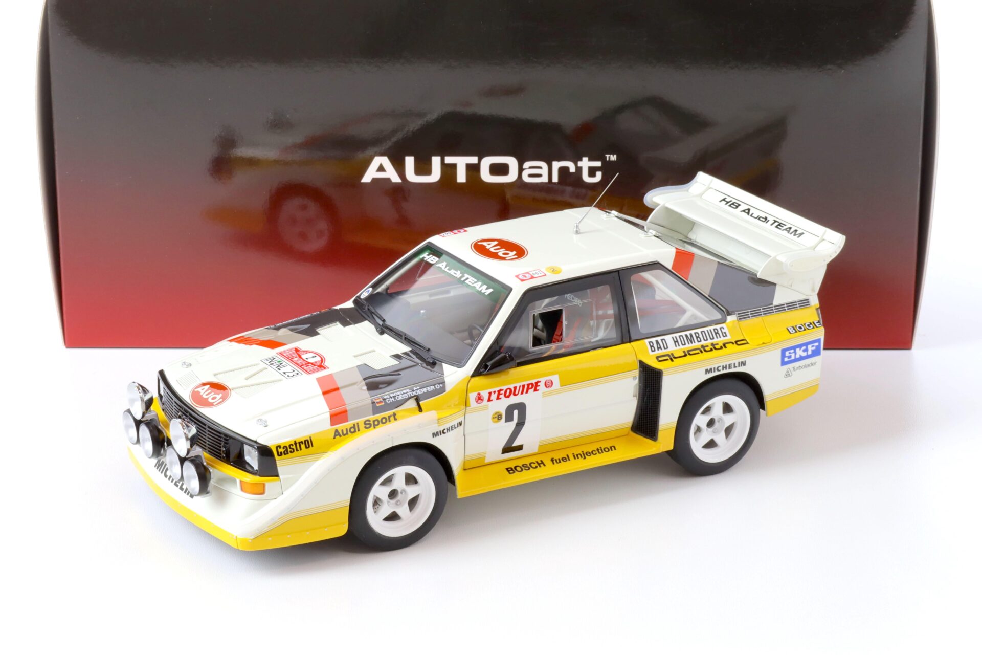 1:18 AUTOart Audi Sport Quattro S1 #2 Rally Monte Carlo 1986 Röhrl/ Geistdörfer