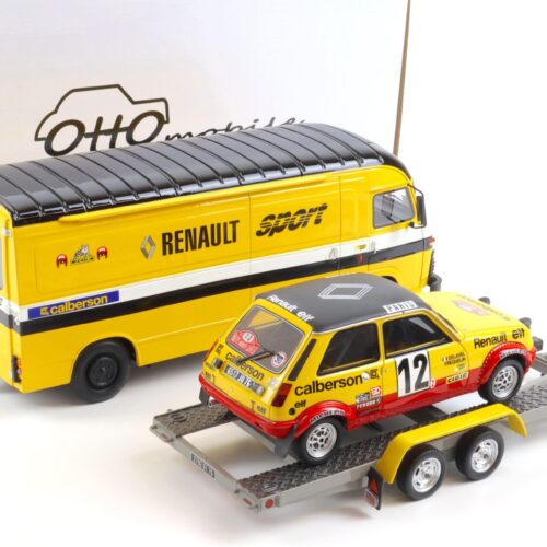 1:18 OTTO mobile OT332 Rally Set Monte Carlo 1978 Saviem SB2 + Renault + Trailer