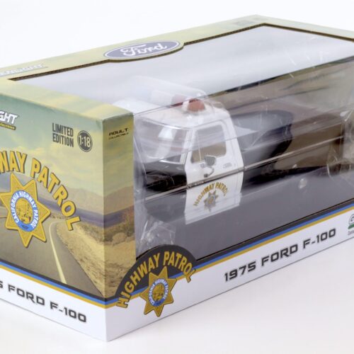 1:18 Greenlight 1975 Ford F-100 Pick-Up Highway Patrol black/ white