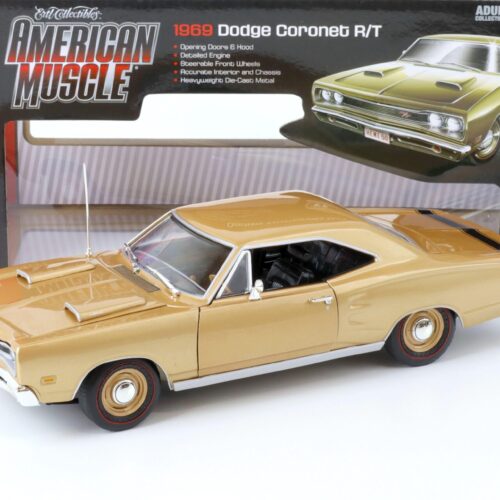 1:18 Auto World 1969 Dodge Coronet R/T Coupe 50 YEARS 426 HEMI gold metallic