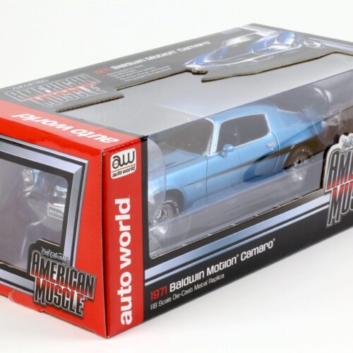 1:18 Auto World 1971 Chevrolet Camaro Baldwin Motion Camaro blue metallic