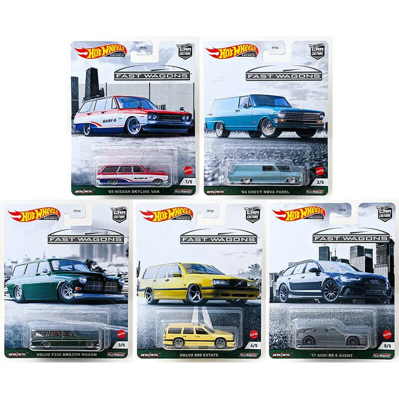 ID 64930 orig.jpg 1:64 Hot Wheels Fast Wagons 2021 Car Culture Premium Pack 5 pcs. Volvo, Audi, Nissan