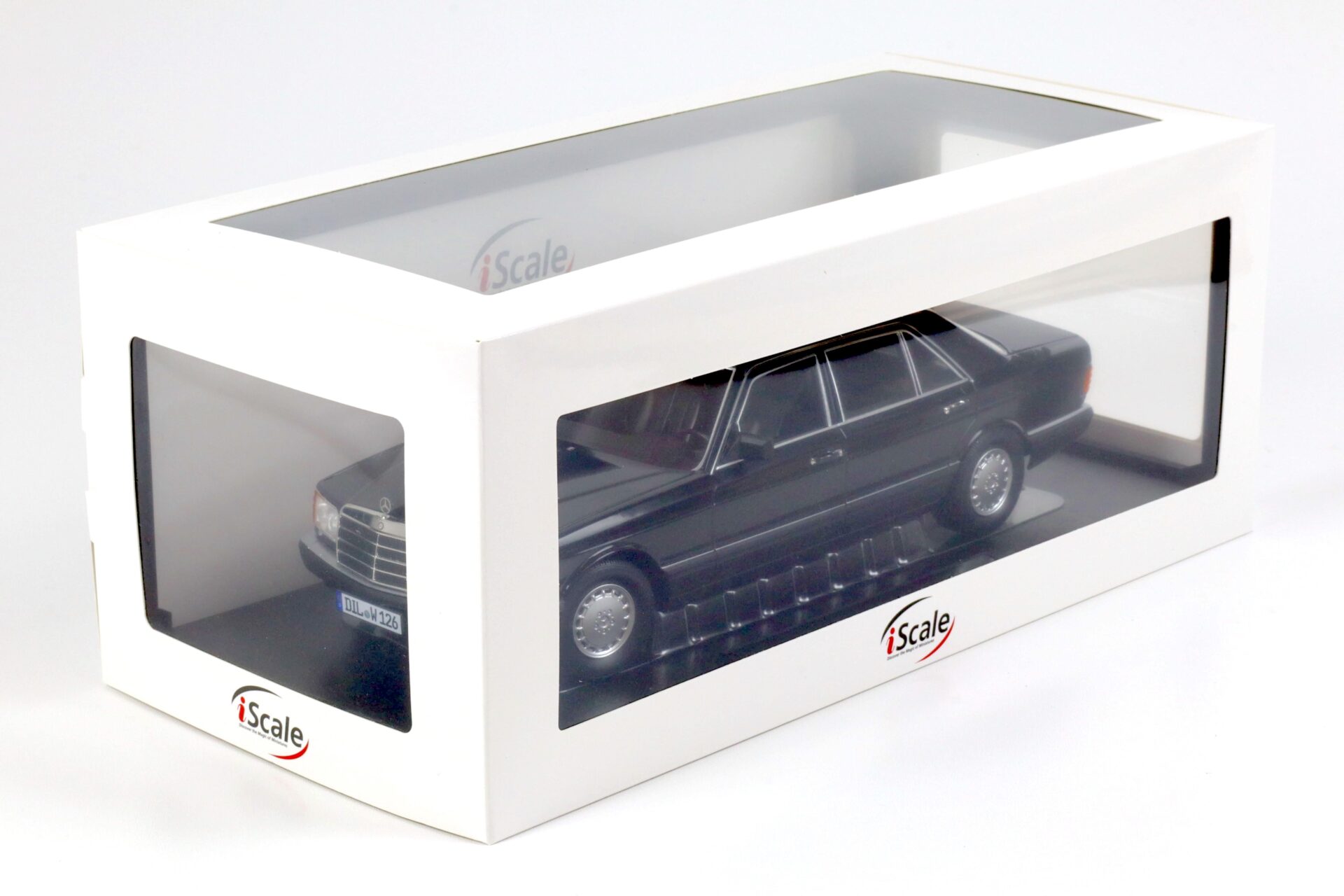 1:18 iScale Mercedes 560 SEL W126 S-Klasse black 1985