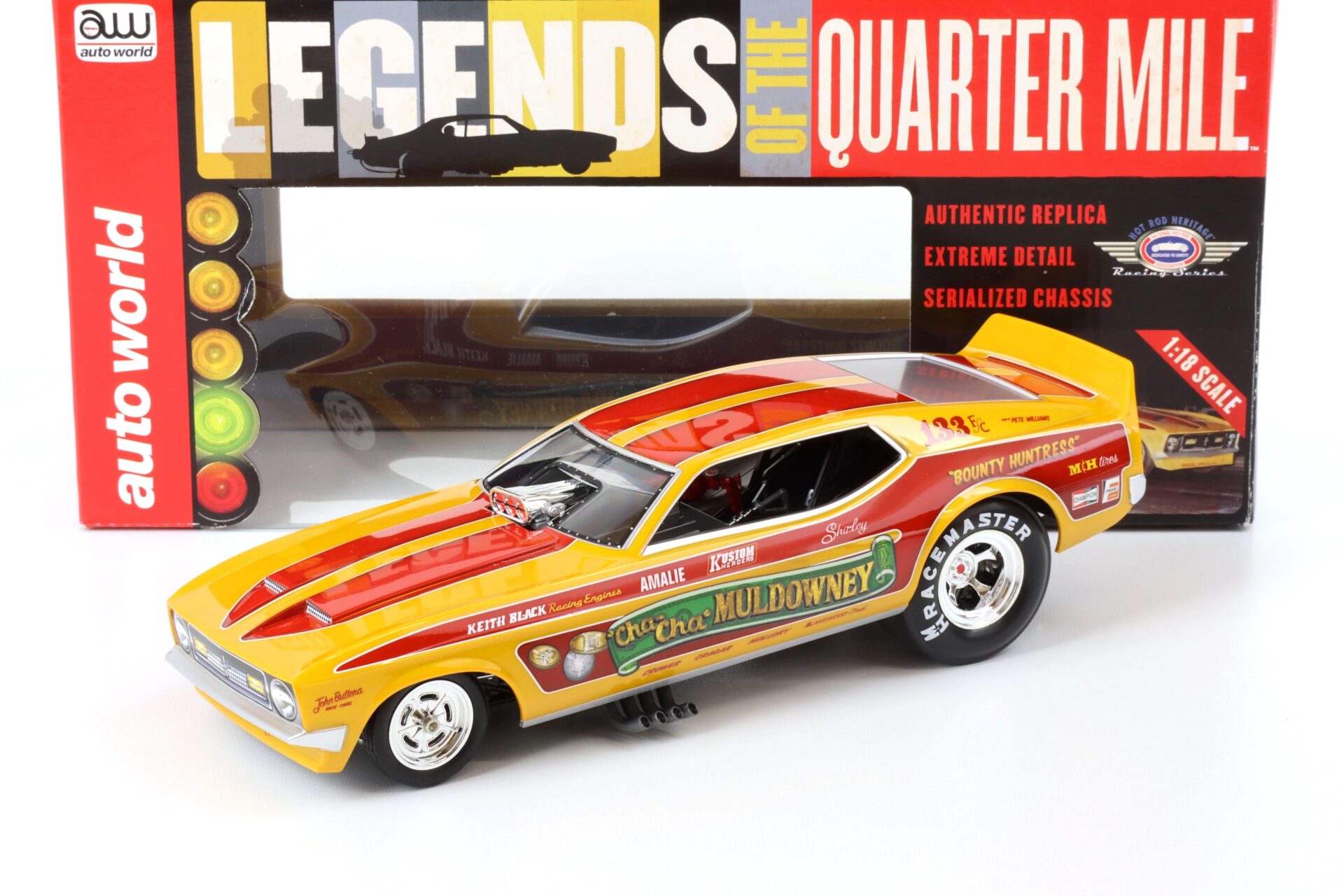 1:18 Auto World 1972 Ford Mustang NHRA Funny Car CHA-CHA Muldowney