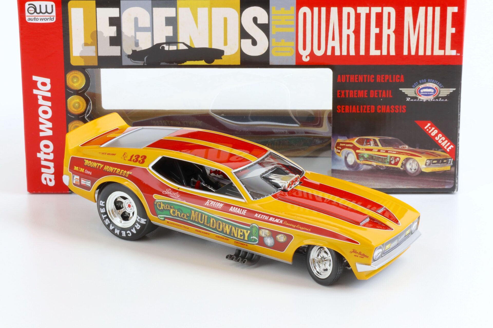 1:18 Auto World 1972 Ford Mustang NHRA Funny Car CHA-CHA Muldowney