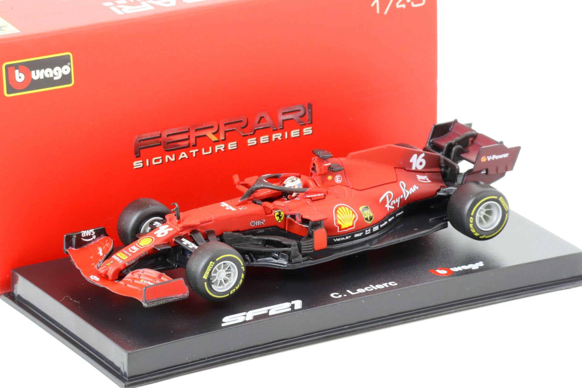 ID 65169 orig.jpg 1:43 Bburago Racing F1 Ferrari SF21 Charles Leclerc #16 red 2021