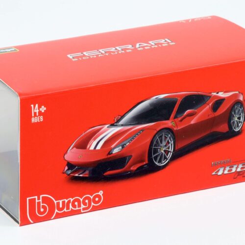 1:43 Bburago Signature Ferrari 488 Pista Coupe red/ blue-white stripe