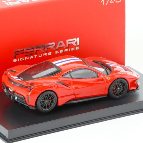 1:43 Bburago Signature Ferrari 488 Pista Coupe red/ blue-white stripe