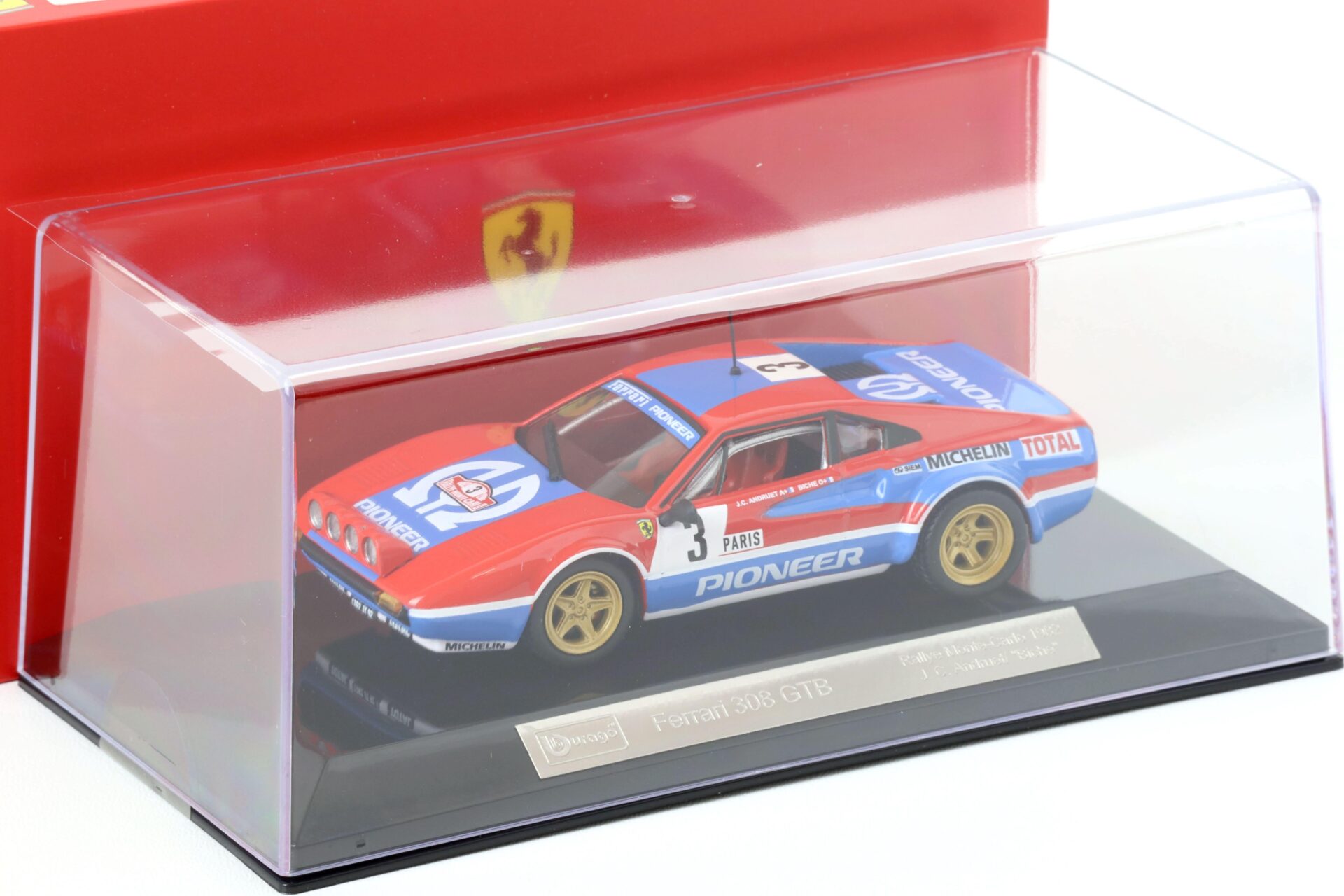 1:43 Bburago Ferrari 308 GTB Rallye Monte Carlo 1982 J.C.Andruet #3