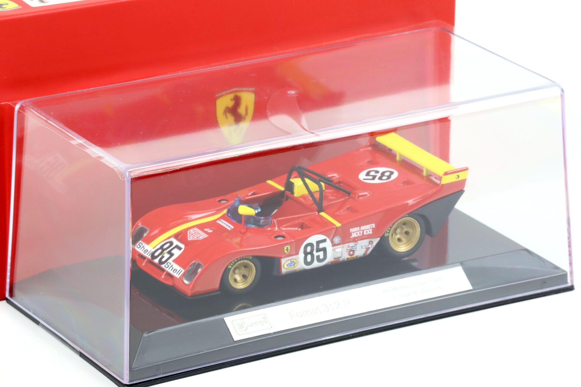 1:43 Bburago Ferrari 312P 6h Watkins Glen 1972 J.Ickx/ M. Andretti #85