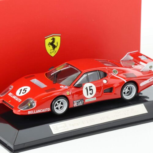 1:43 Bburago Ferrari 512 BB (II Serie) 1000km Monza 1981 M.Flammini #15 red