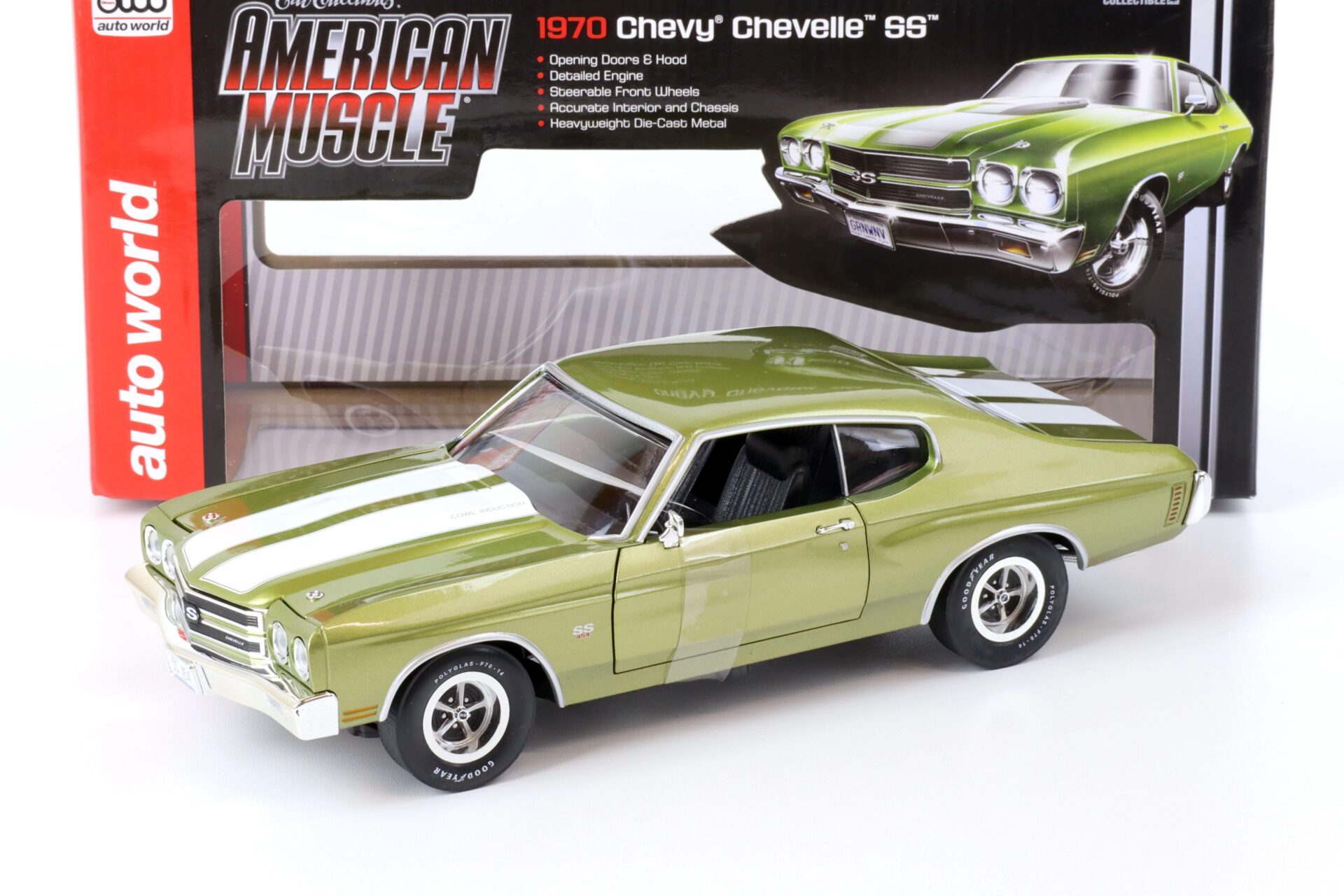1:18 Auto World 1970 Chevrolet Chevelle SS 454 Coupe green metallic