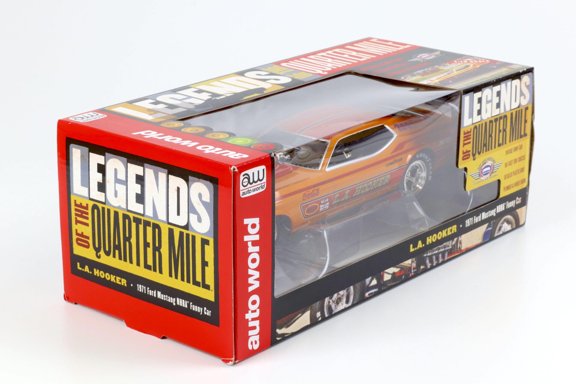 1:18 Auto World 1971 Ford Mustang NHRA Funny Car L.A. Hooker orange