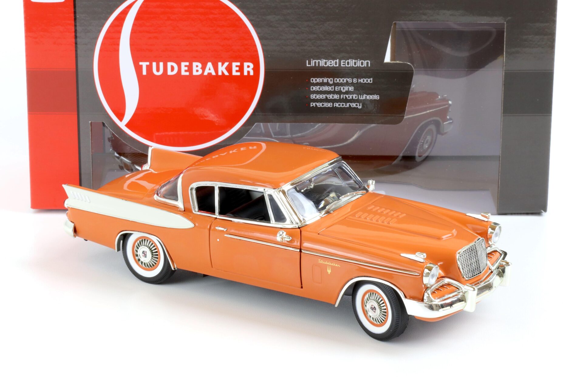 1:18 Auto World 1957 Studebaker Golden Hawk copper tone/ white
