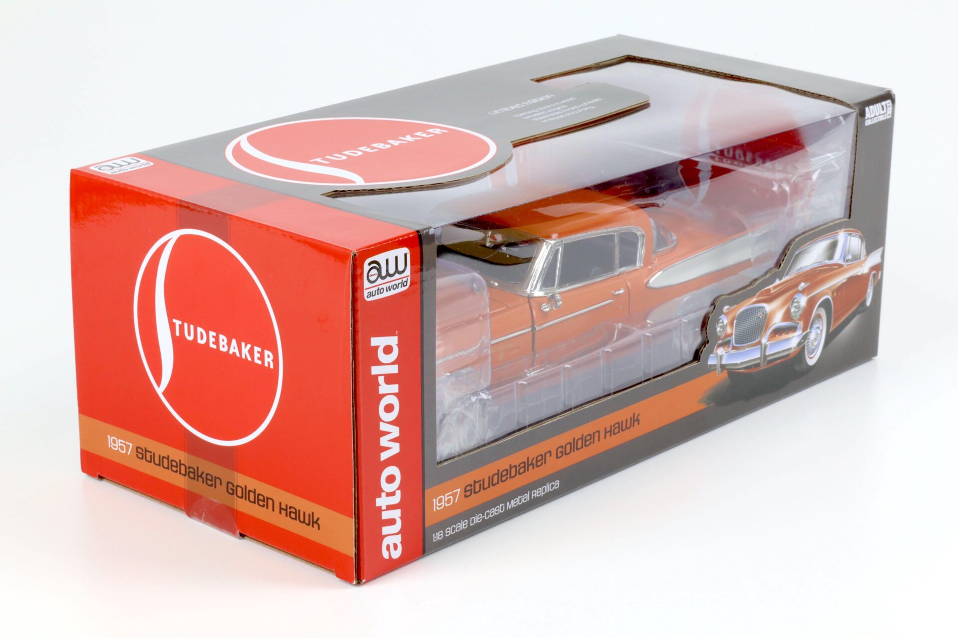 1:18 Auto World 1957 Studebaker Golden Hawk copper tone/ white