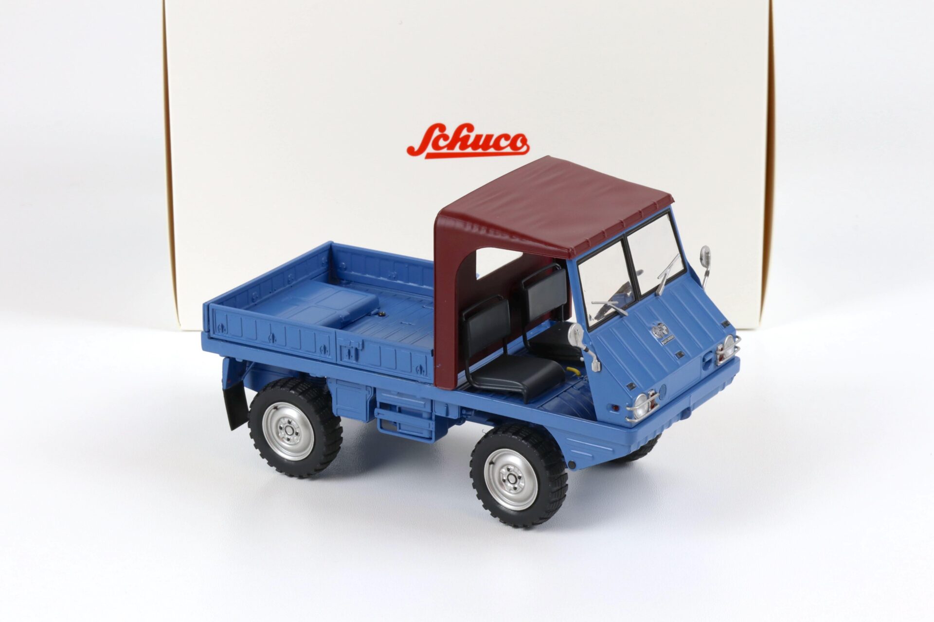 1:18 Schuco Steyr Puch Halfinger Pritsche blue 1971