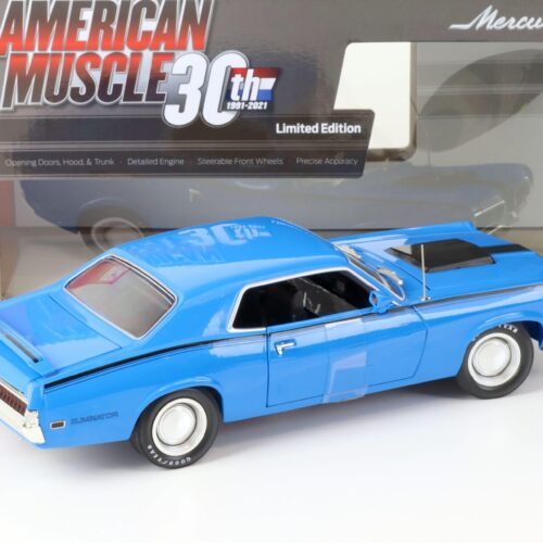 1:18 Auto World 1970 Mercury Cougar Eliminator Coupe MCACN competition blue