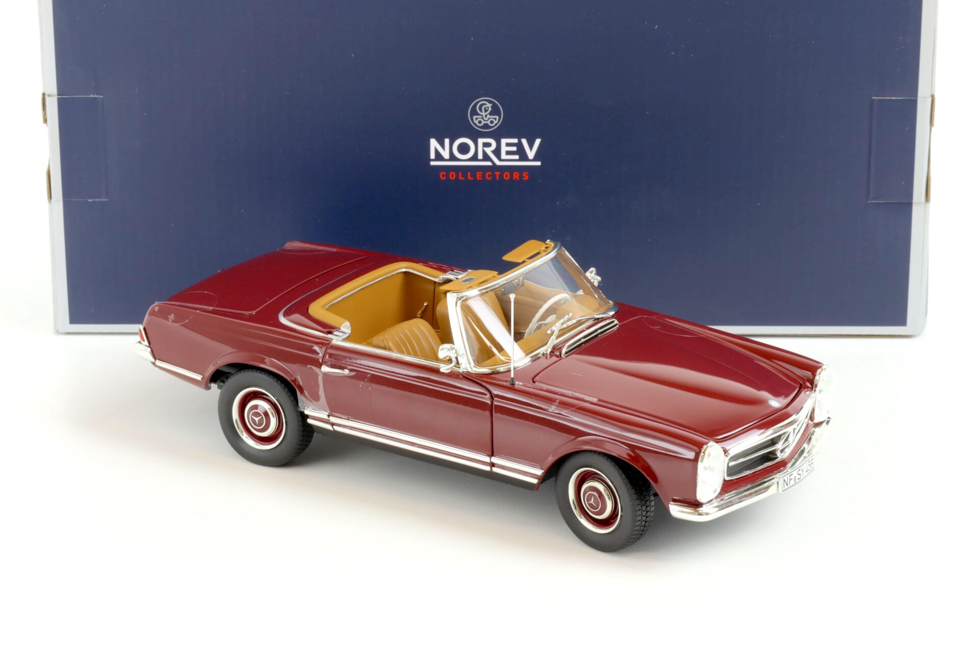 1:18 Norev Mercedes 230SL Pagode Convertible 1963 dark red