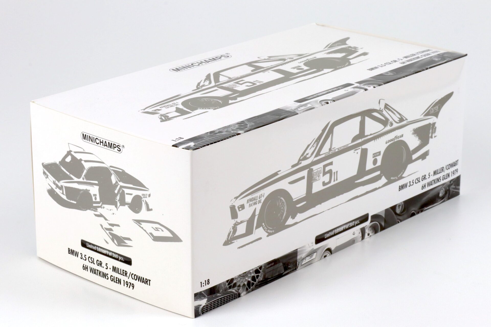 1:18 Minichamps 1979 BMW 3.5 CSL Gr.5 Miller/ Cowart 6h Watkins Glen