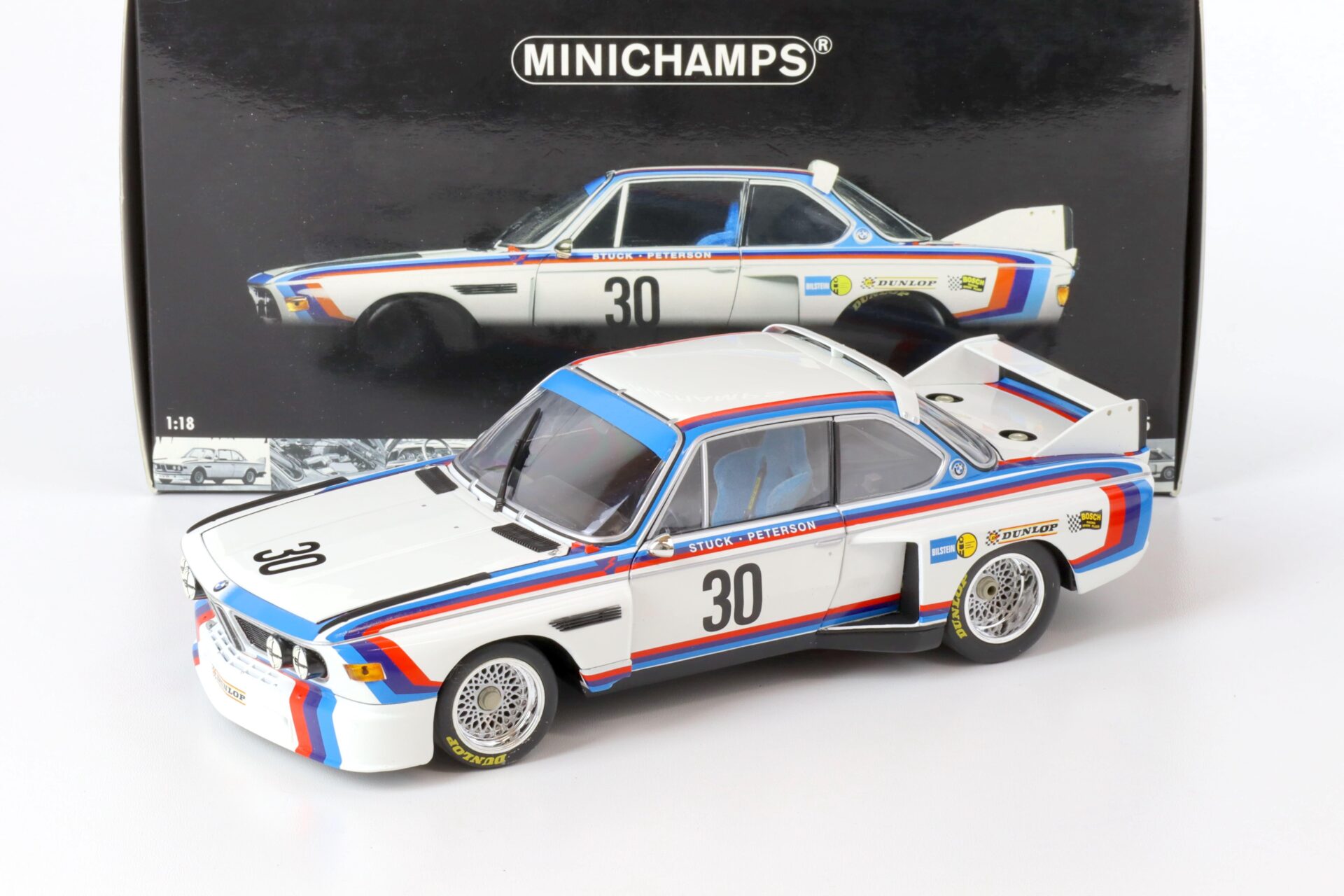 1:18 Minichamps BMW 3.5 CSL H.J.Stuck #30 Norisring DRM 1975