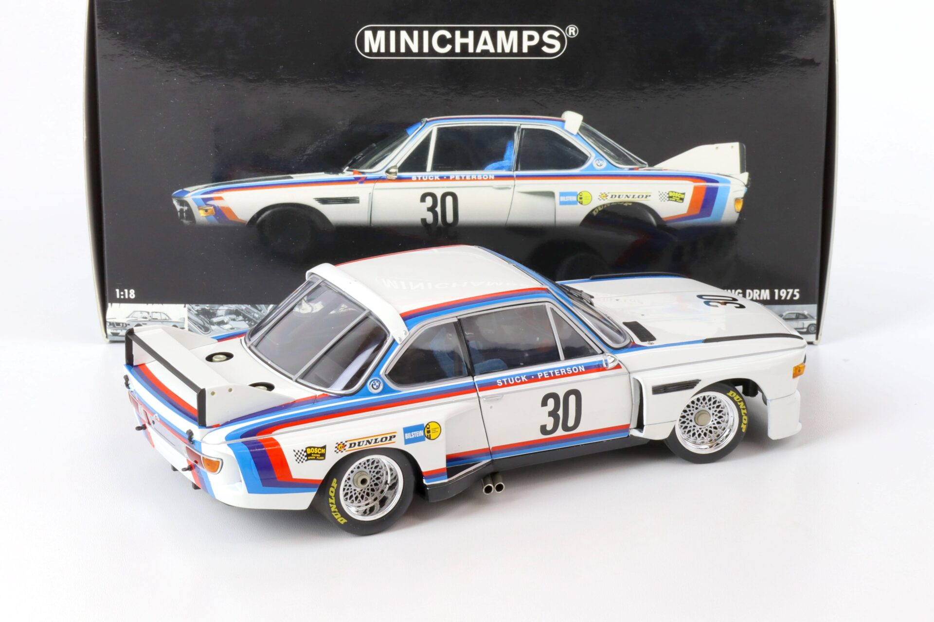 1:18 Minichamps BMW 3.5 CSL H.J.Stuck #30 Norisring DRM 1975