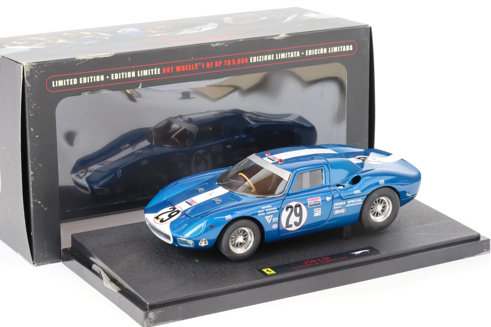(A6A242) 1:18 Hot Wheels Elite Ferrari 250 LM 12 Hours of Sebring 1965