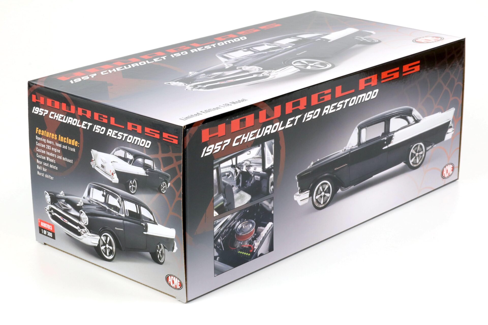 1:18 ACME 1957 Chevrolet Bel Air 150 Custom Restomod HOURGLASS all white