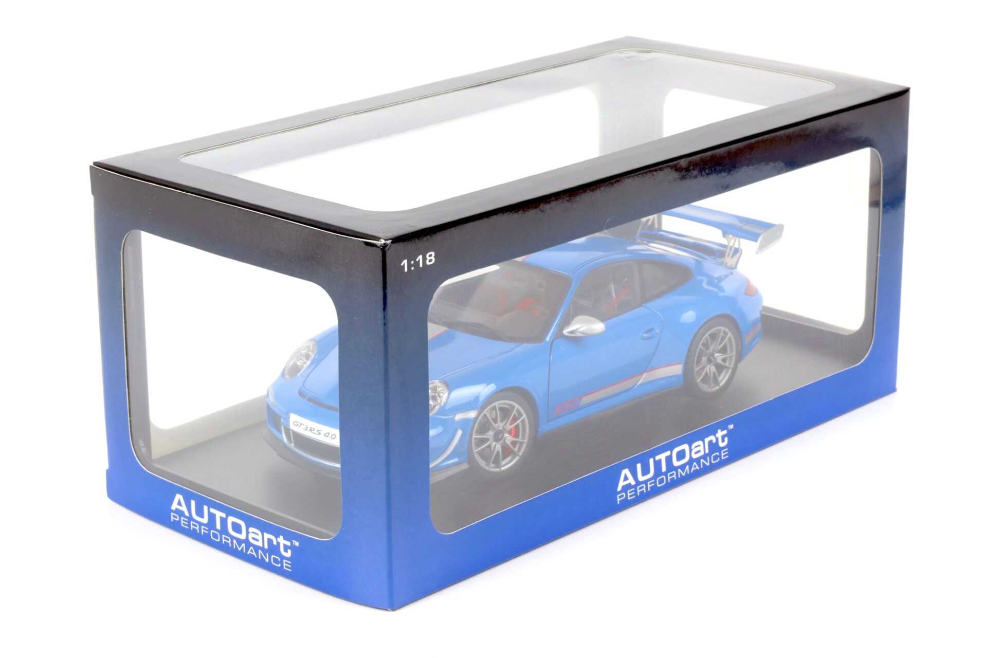 1:18 AUTOart Porsche 911 (997) GT3 RS 4.0 blue/ silver stripes