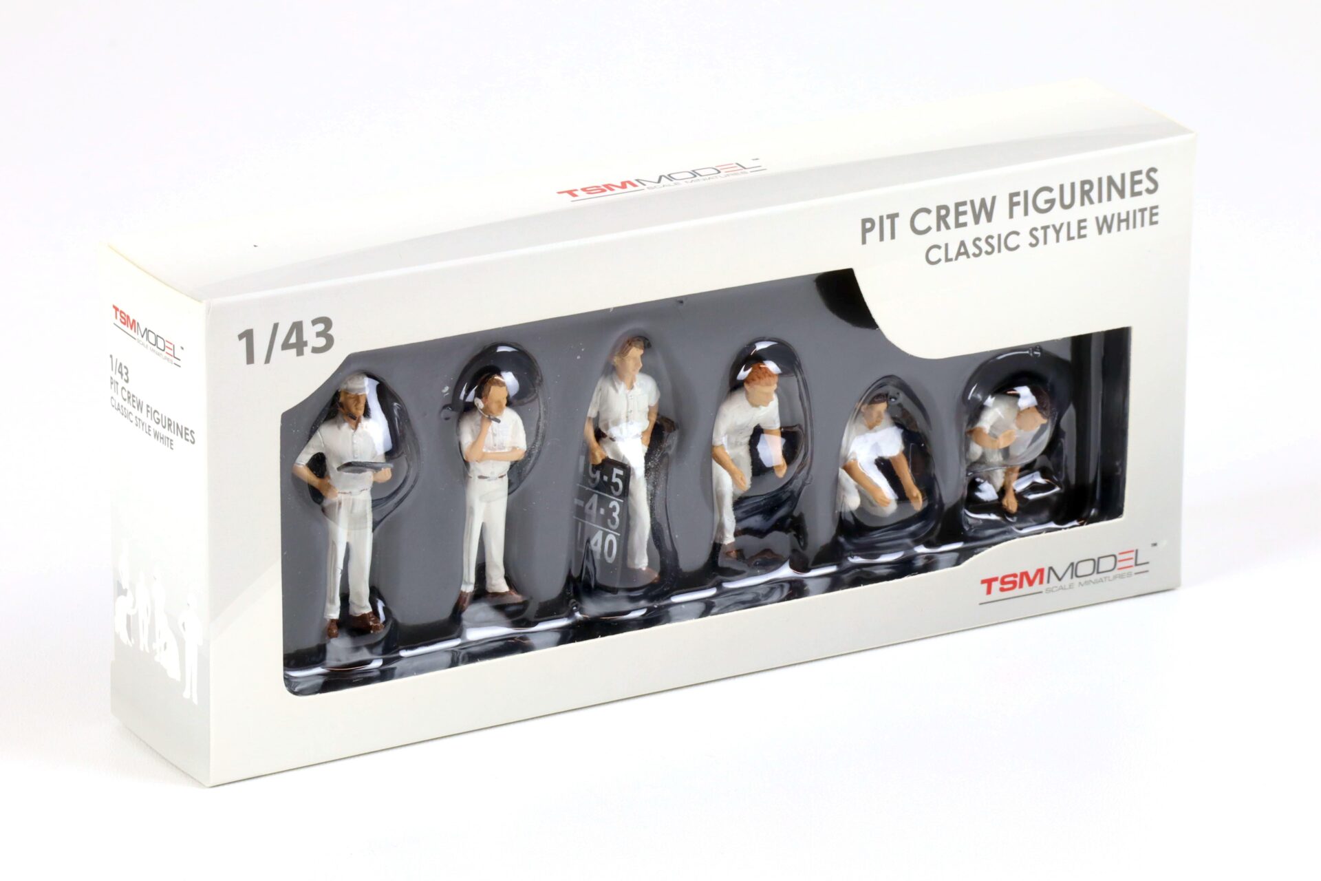 1:43 TSM PIT Crew Figurines Figuren SET Classic Style white 6 pcs. TSM12AC11