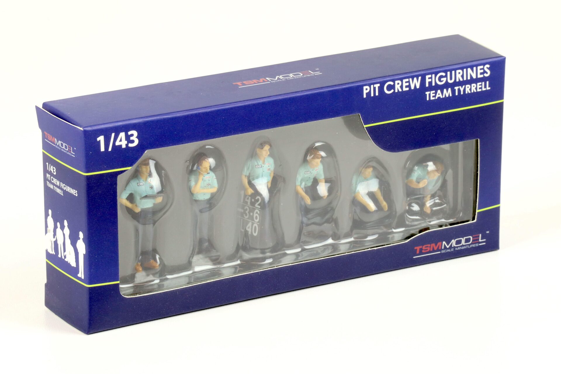 1:43 TSM PIT Crew Figurines Figuren SET Team Tyrrell blue 6 pcs. TSM12AC13