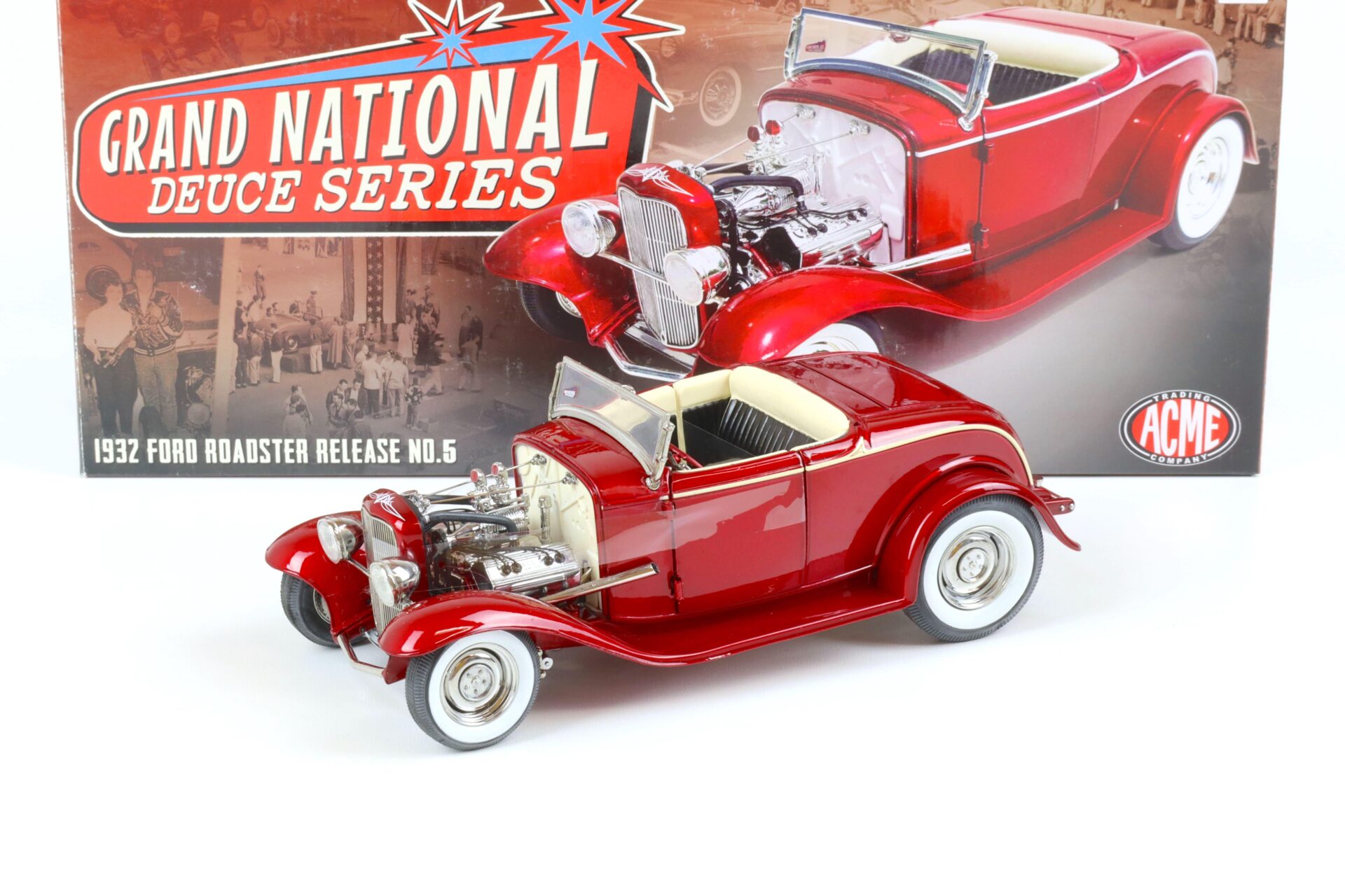 1:18 ACME 1932 Ford Roadster Hot Rod Release 5 Grand National Deuce red