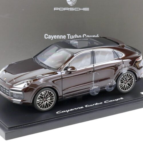 1:18 Norev Porsche Cayenne Turbo Coupe Mahagoni with display DEALER VERSION