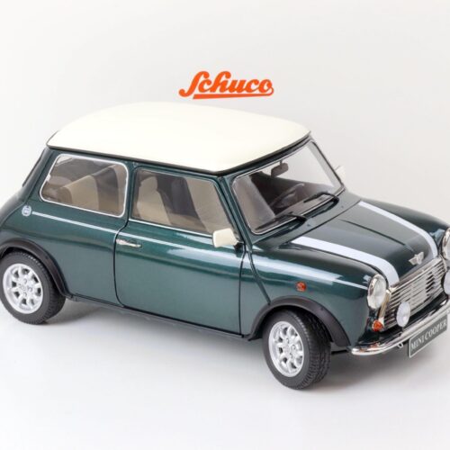 1:12 Schuco Mini Cooper British racing green/ white stripes 450671500